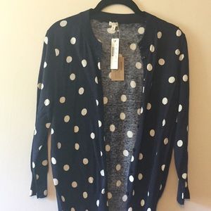 J.Crew navy & white cardigan